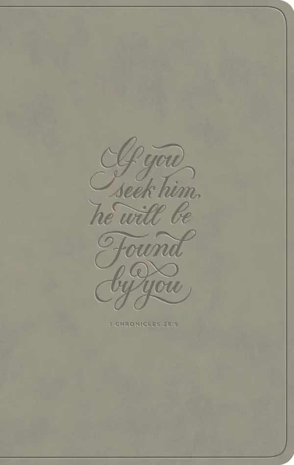 ESV Large Print Value Thinline Bible (TruTone, Stone, 1 Chronicles 28:9)