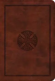 ESV Large Print Compact Bible (TruTone Brown Mosaic Cross Design)