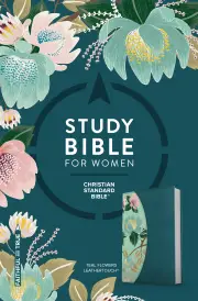 CSB Study Bible For Women, Teal Flowers, LeatherTouch