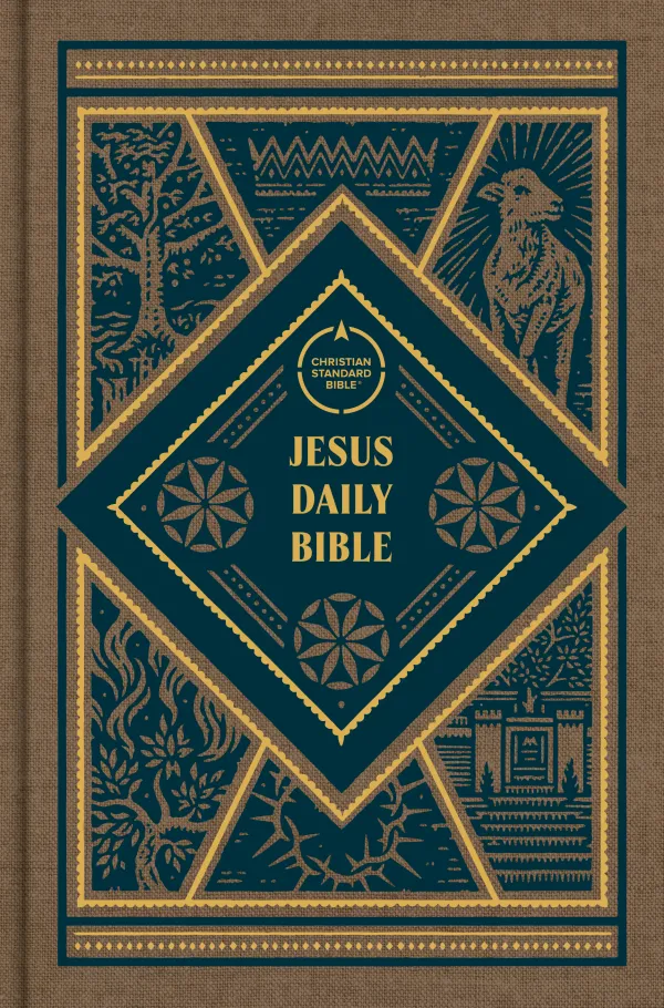 CSB Jesus Daily Bible, Brown Cloth Over Board