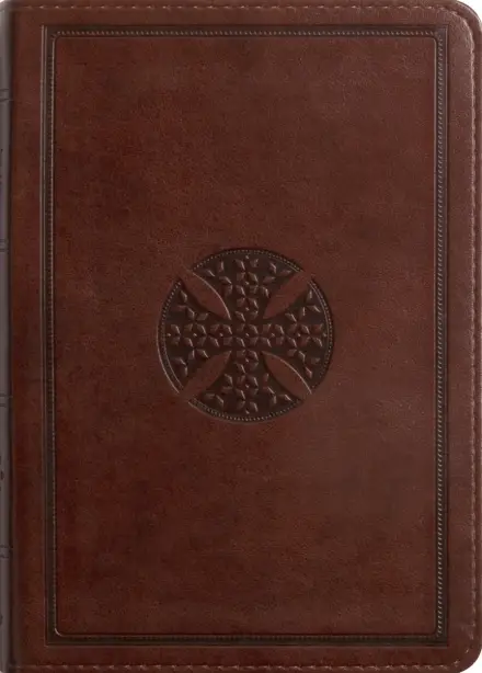 ESV Large Print Compact Bible (Red Letter, TruTone, Brown, Mosaic Cross Design)