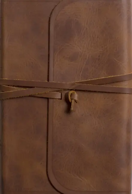 ESV Thinline Bible, Red Letter, Natural Leather, Brown, Flap with Strap