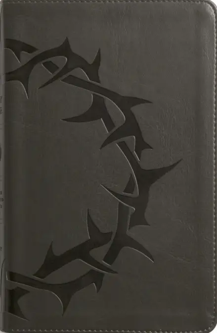 ESV Thinline Bible, Red Letter, TruTone, Charcoal, Crown Design