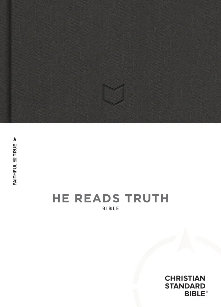 CSB He Reads Truth Bible, Charcoal Cloth Over Board