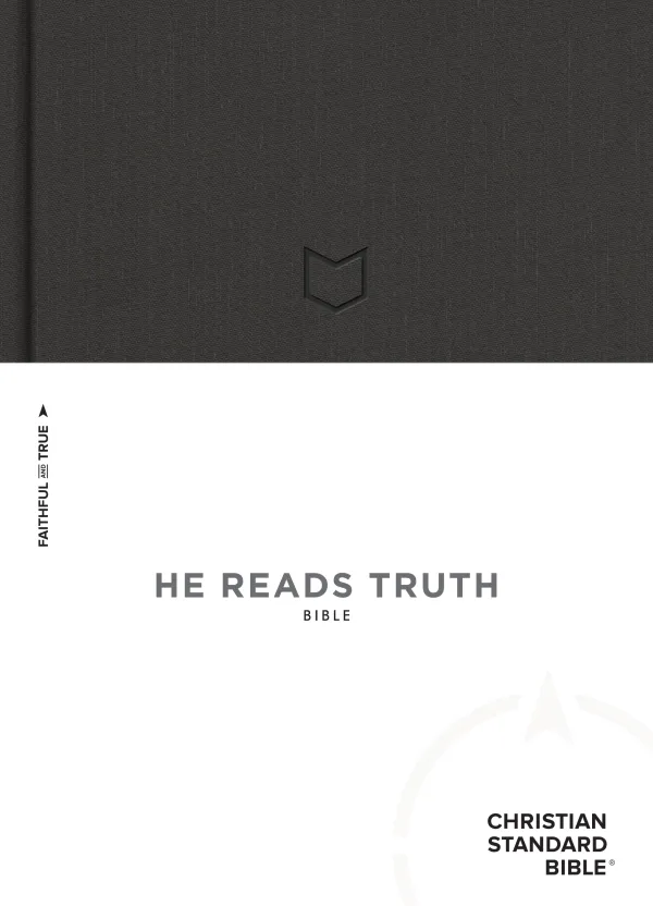 CSB He Reads Truth Bible, Charcoal Cloth Over Board
